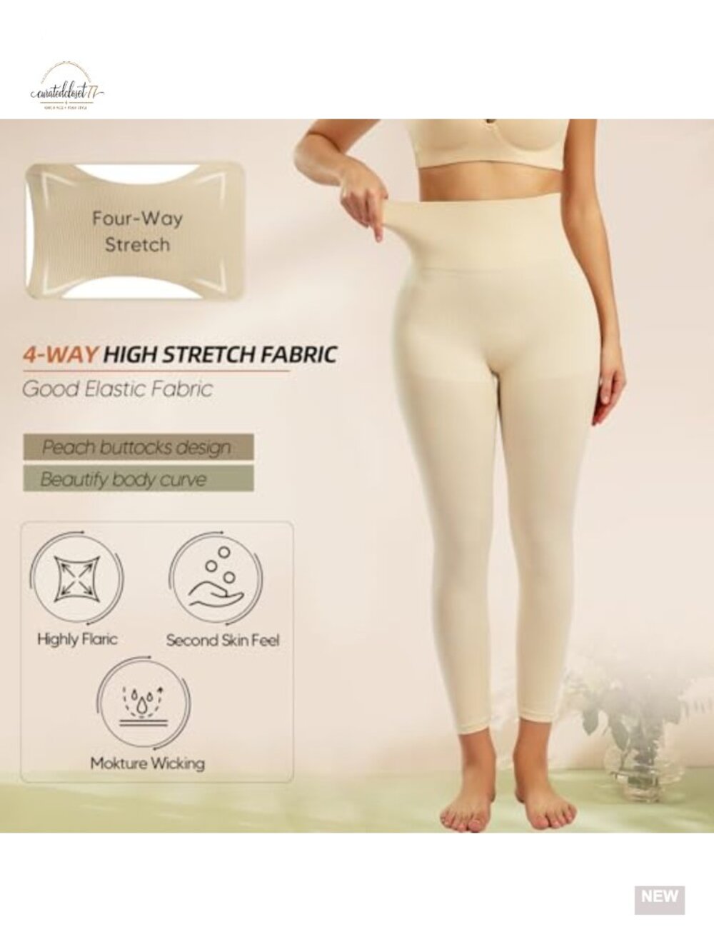 High Waist Shapewear Leggings Tummy Control Butt Lift Thigh Slimmer Compression - Picture 4 of 4